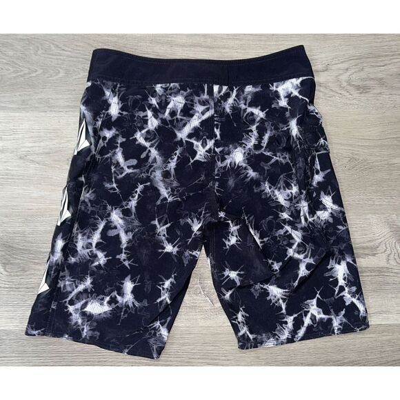 Volcom Mod Tech Mens Sz 29 Stretch BoardShorts Swim Trunks Black Pattern - Picture 4 of 8